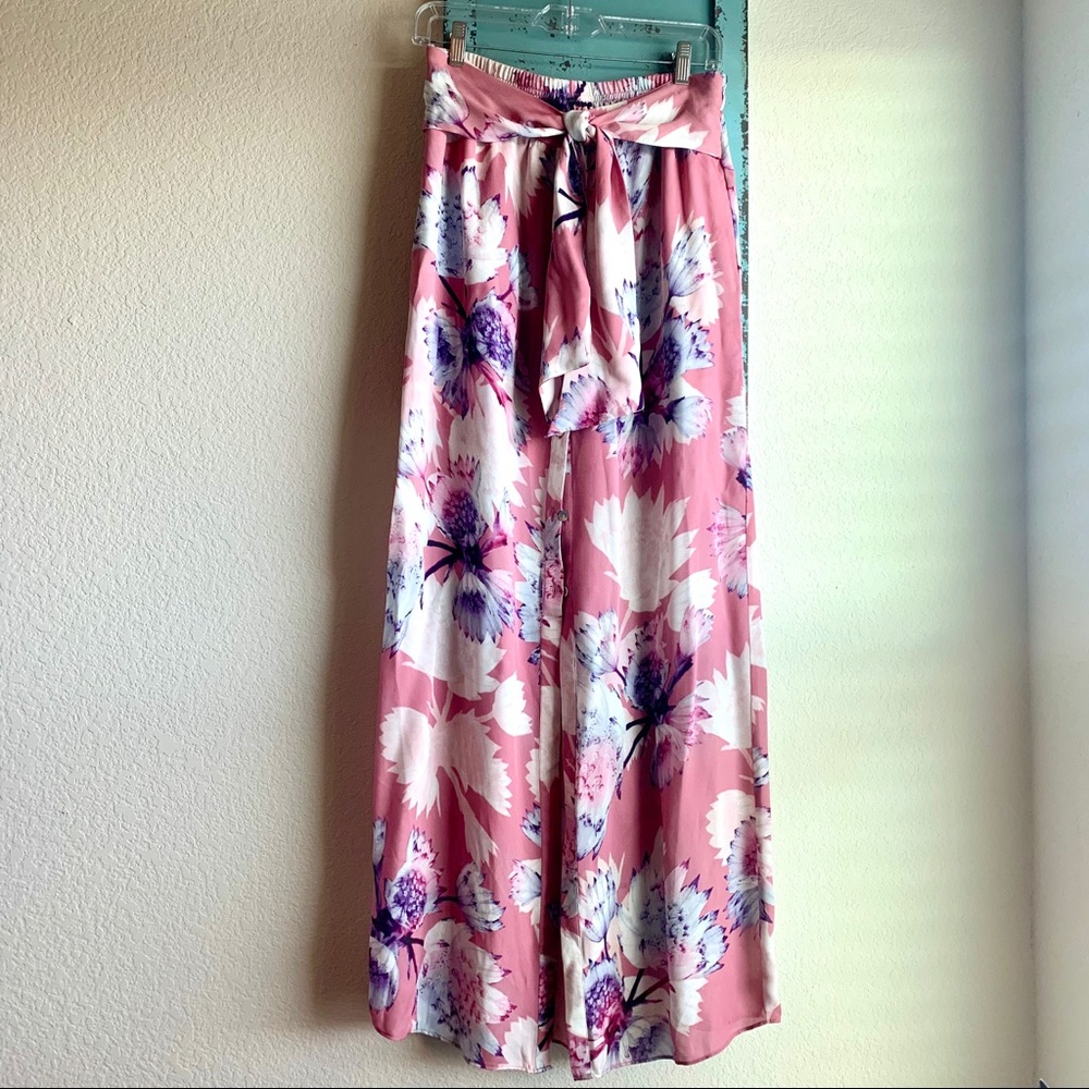 Intermix Floral Button Front Maxi Skirt